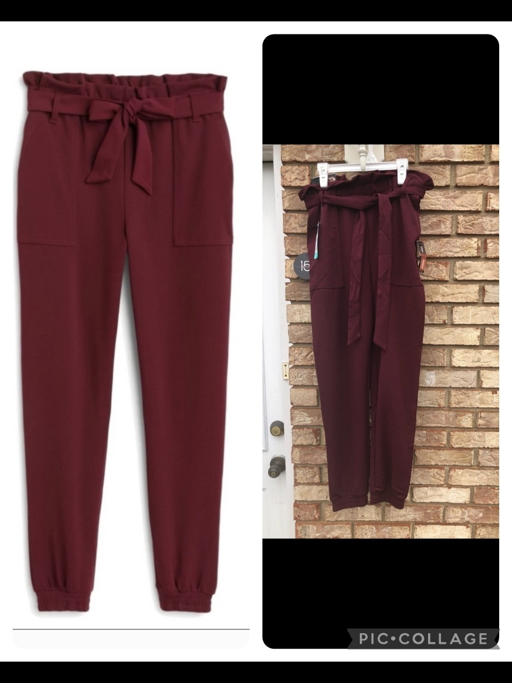 New Women’s Stitchfix Boutique Burgundy One5One Jogger High Rise Dress Pants, SM